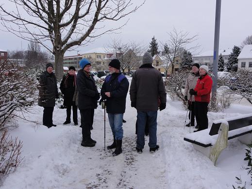 <b>Årets sista vandring. Tisdag 28 dec 2010</b><br>
	5 km, 13 vandrare.<br>
	Då har vi kommit till årets sista vandring och därmed passerat sträckan som det vandrades under 2009, i år blev det cirka 2200mil...eller ungefär
	halva jordens omkrets vid ekvatorn...nästa år tar vi ......<br>
	Vi var 13 pigga vandrare och 1 vovve som med Ingrid i täten drog iväg över Pyttebron och vidare ner i Nybroskogen. Det blev vätske- och pepparkakspaus efter halva 
	vägen och därefter fortsatte vandringen genom den vackert snöiga skogen och åter till Nya Torg.